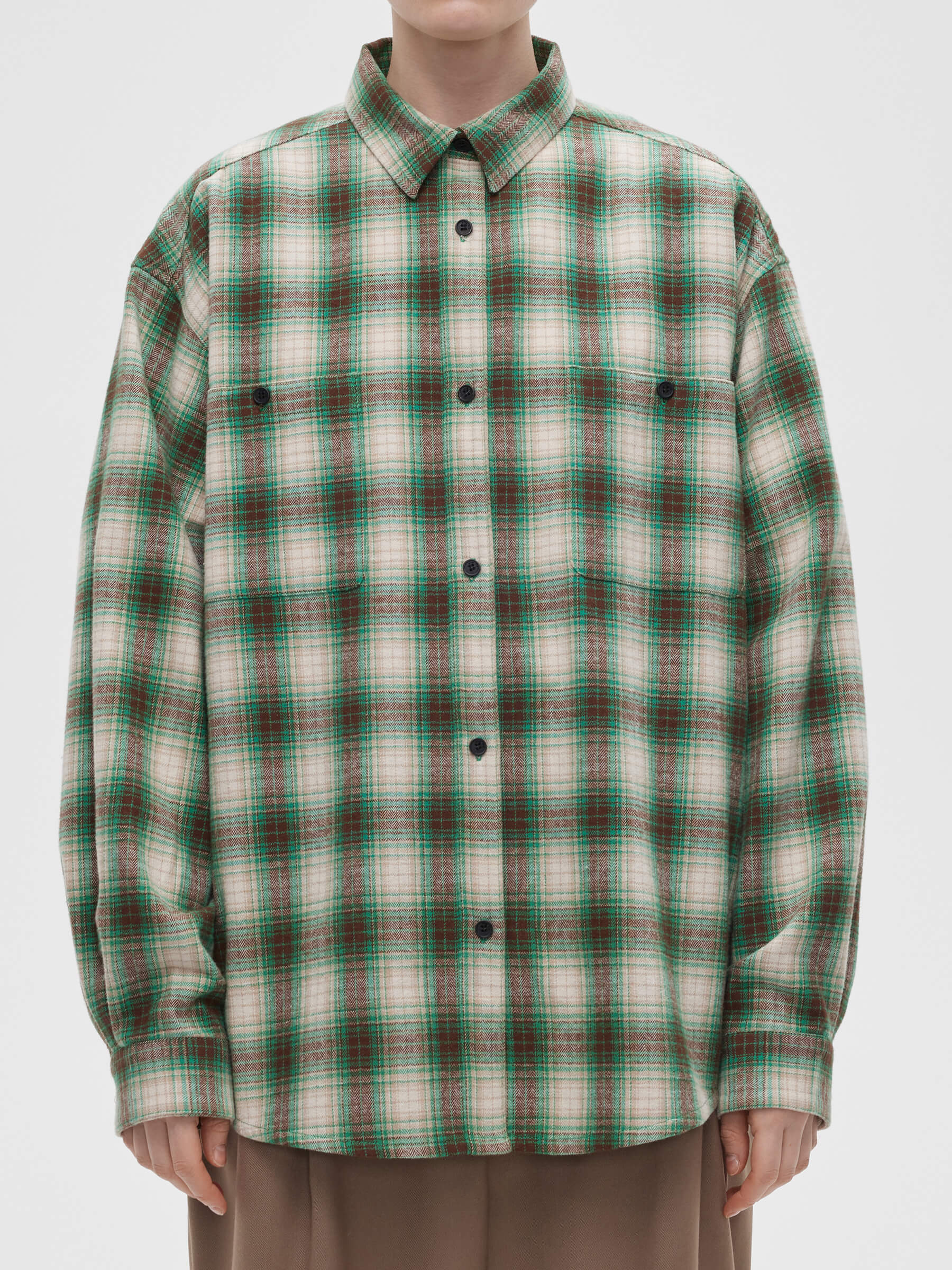 Рубашка фланелевая в клетку 0094 XS, зеленый - фото 6