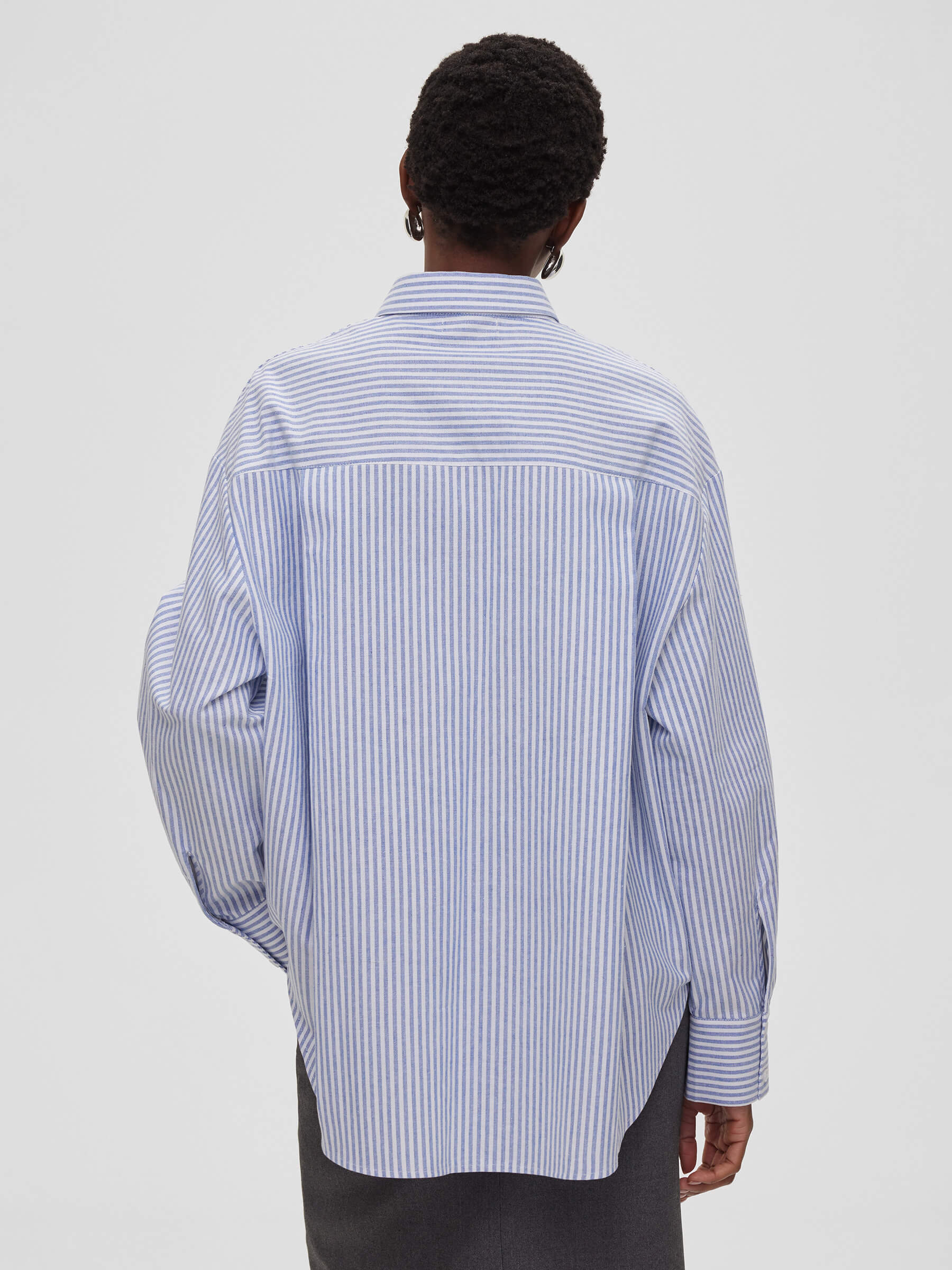 Рубашка свободного кроя с защипами 0122 XS/S, синий - фото 6