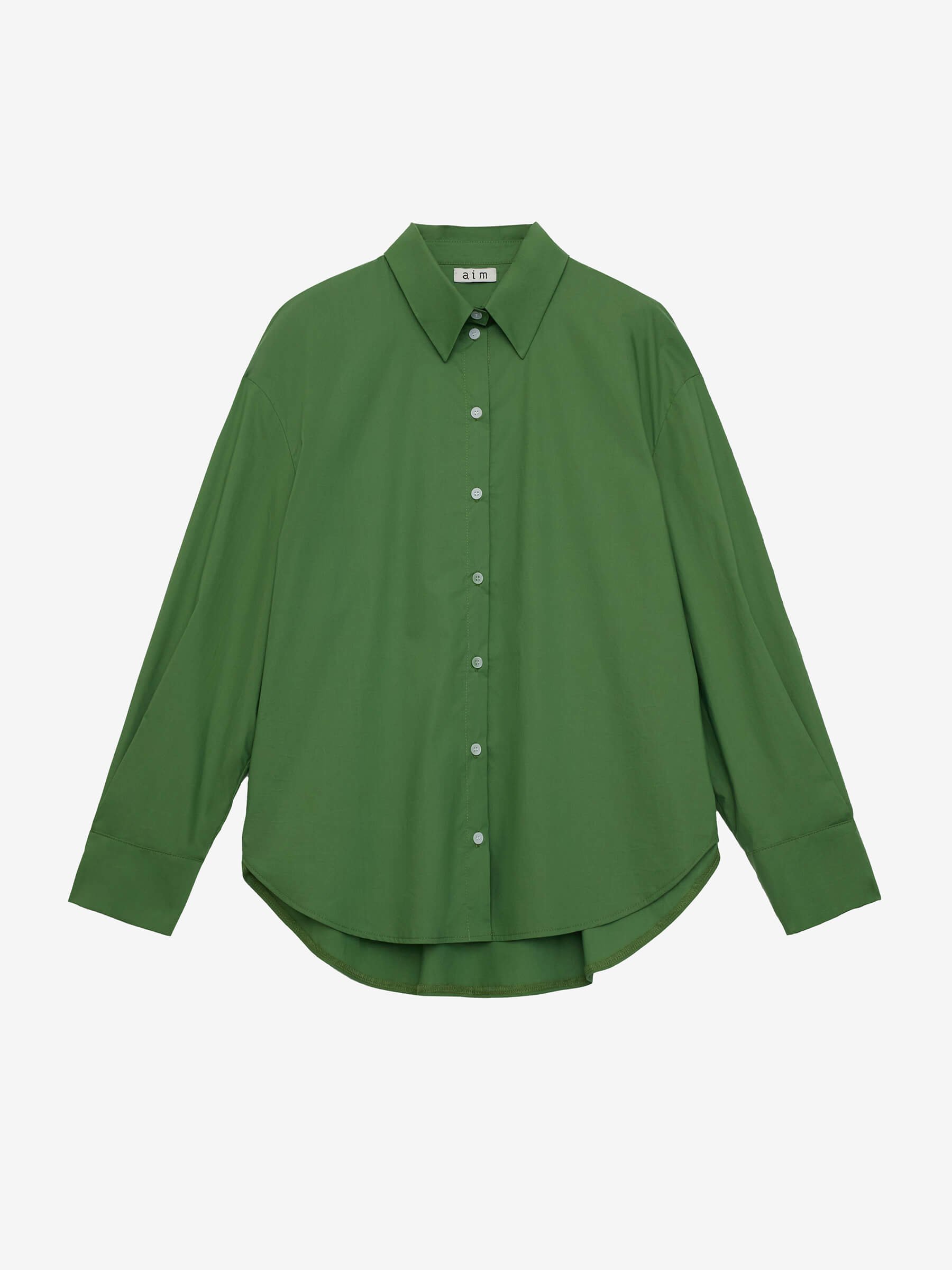 Рубашка свободного кроя с защипами XS/S, зеленый