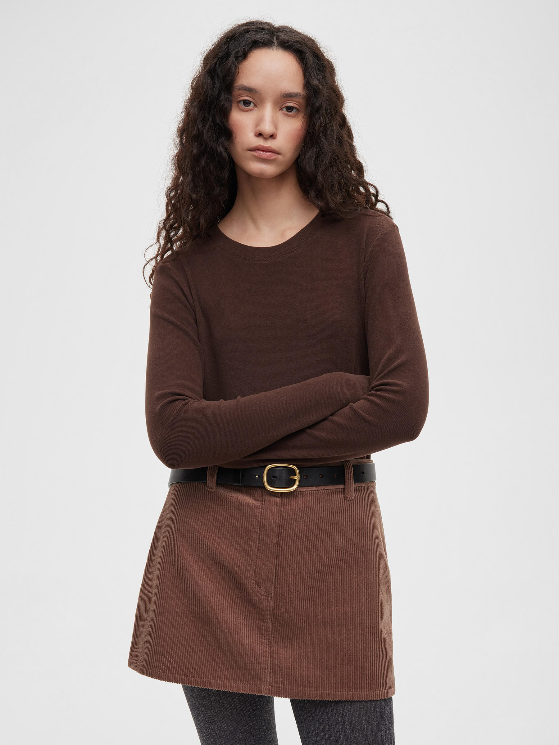 Лонгслив женский из хлопка, цвет – коричневый
Лонгслив женский из хлопка, цвет – коричневый