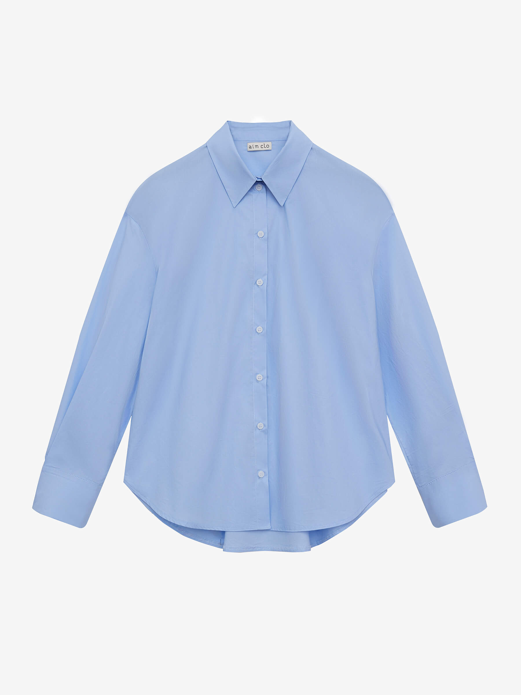 Рубашка свободного кроя с защипами XS/S, светло-голубой
