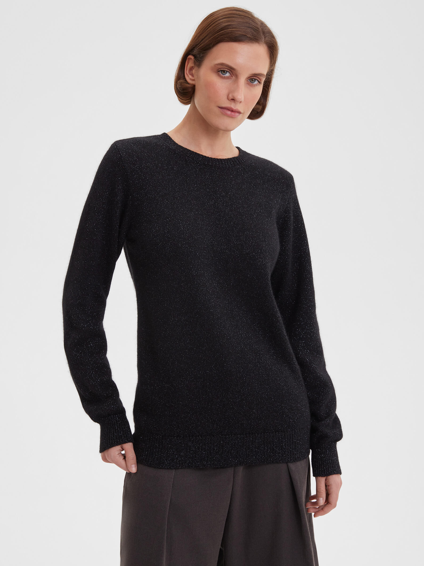 Джемпер удлиненный с ангорой с люрексом, черный
Джемпер удлиненный с ангорой с люрексом, черный