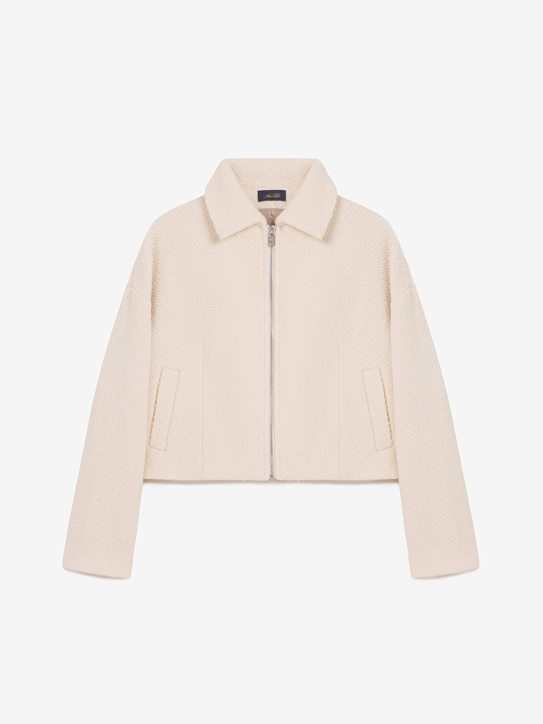 Жакет из шерсти букле 0208 M, молочный