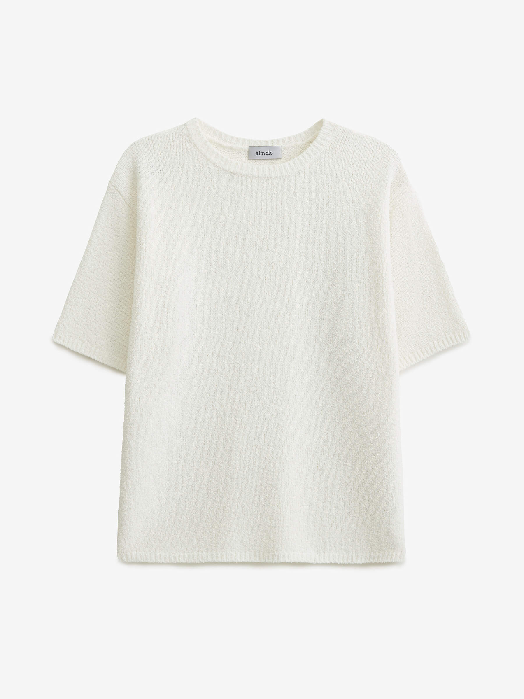 Джемпер с коротким рукавом из хлопка букле XS/S, белый