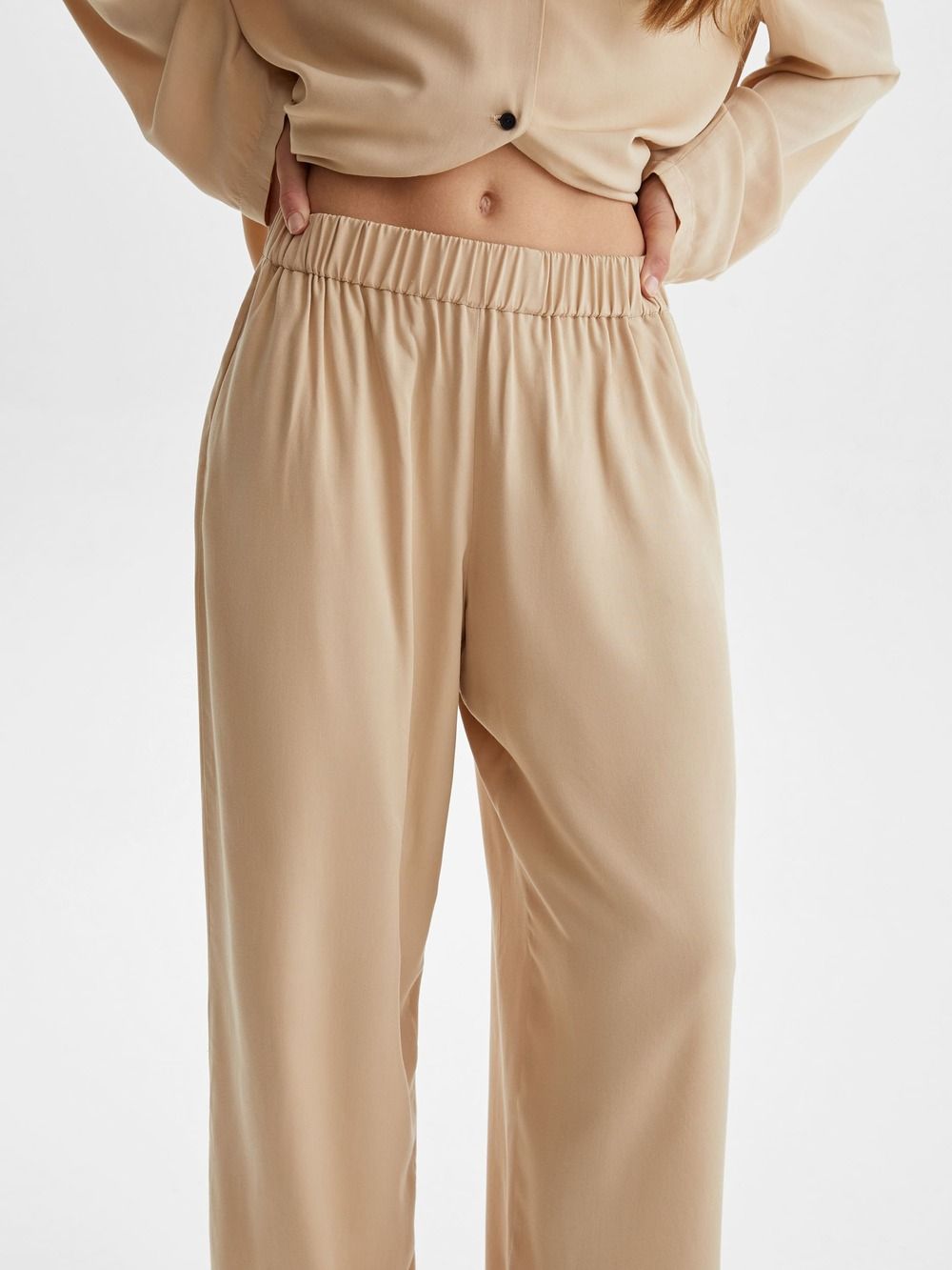 Пижамные брюки M/L, бежевый - фото 1