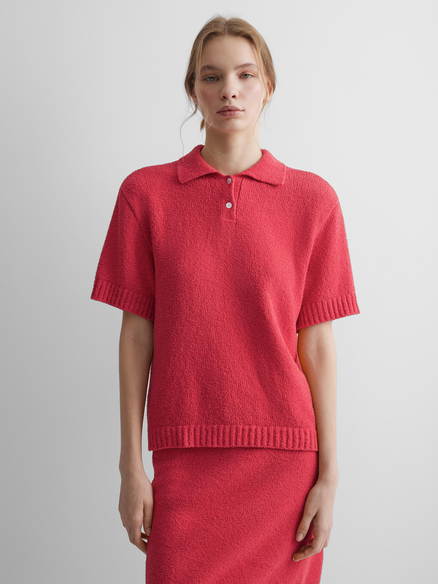 Поло с коротким рукавом из хлопка букле S, красный
Поло с коротким рукавом из хлопка букле S, красный