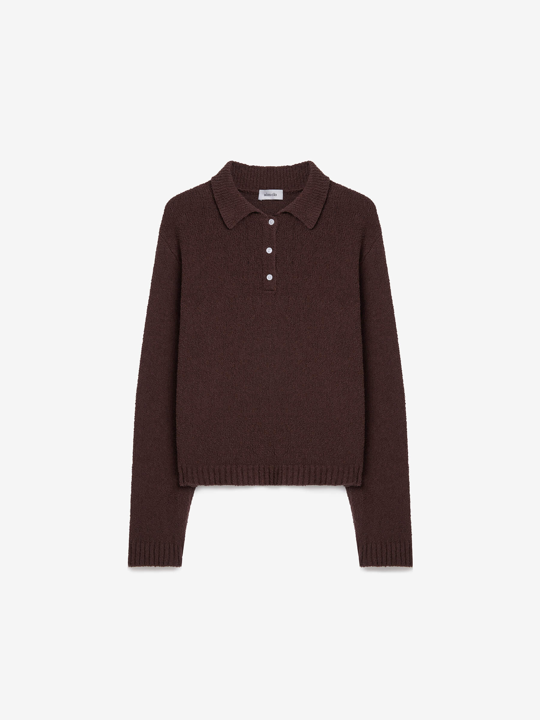 Джемпер регби из хлопка букле XS, коричневый