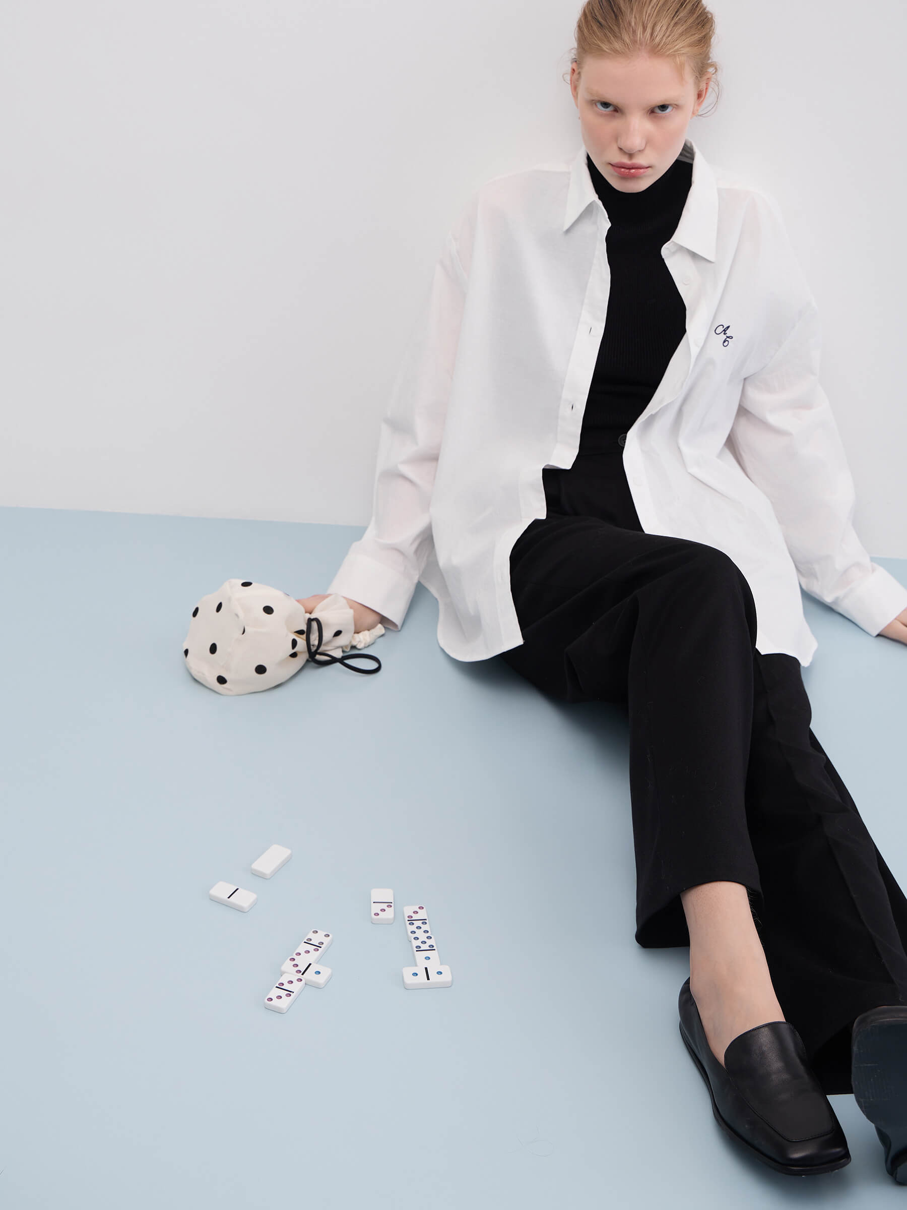 

Рубашка женская свободного кроя из хлопка, молочная, Молочный