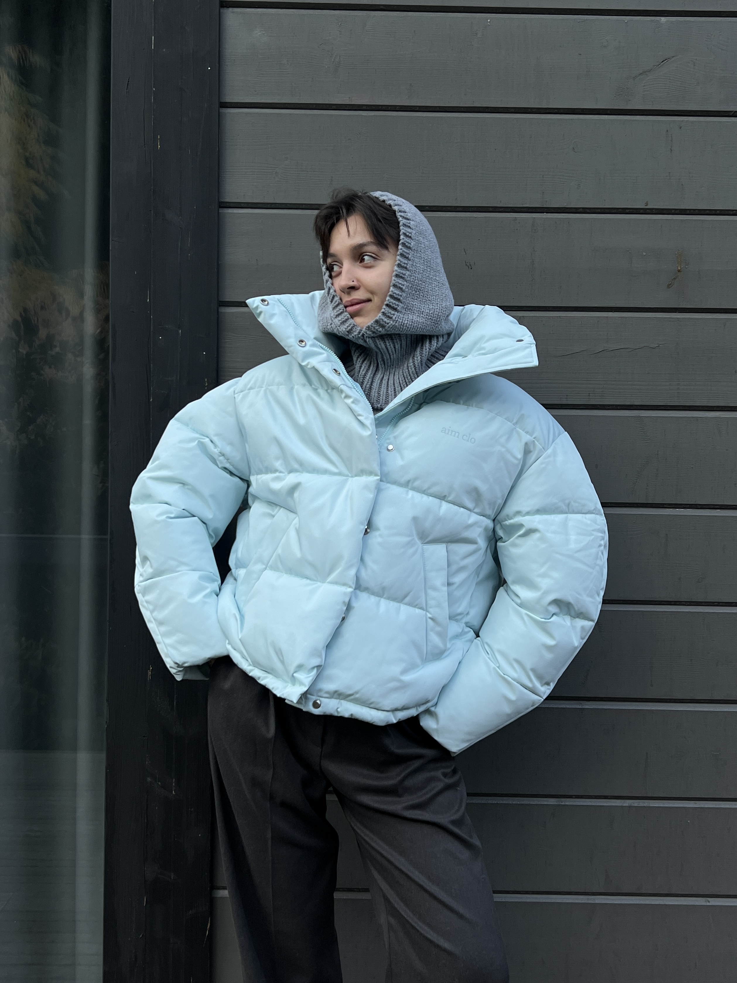 

Капор из шерсти мериноса. Новинки уже на сайте Aim clo!, Серый