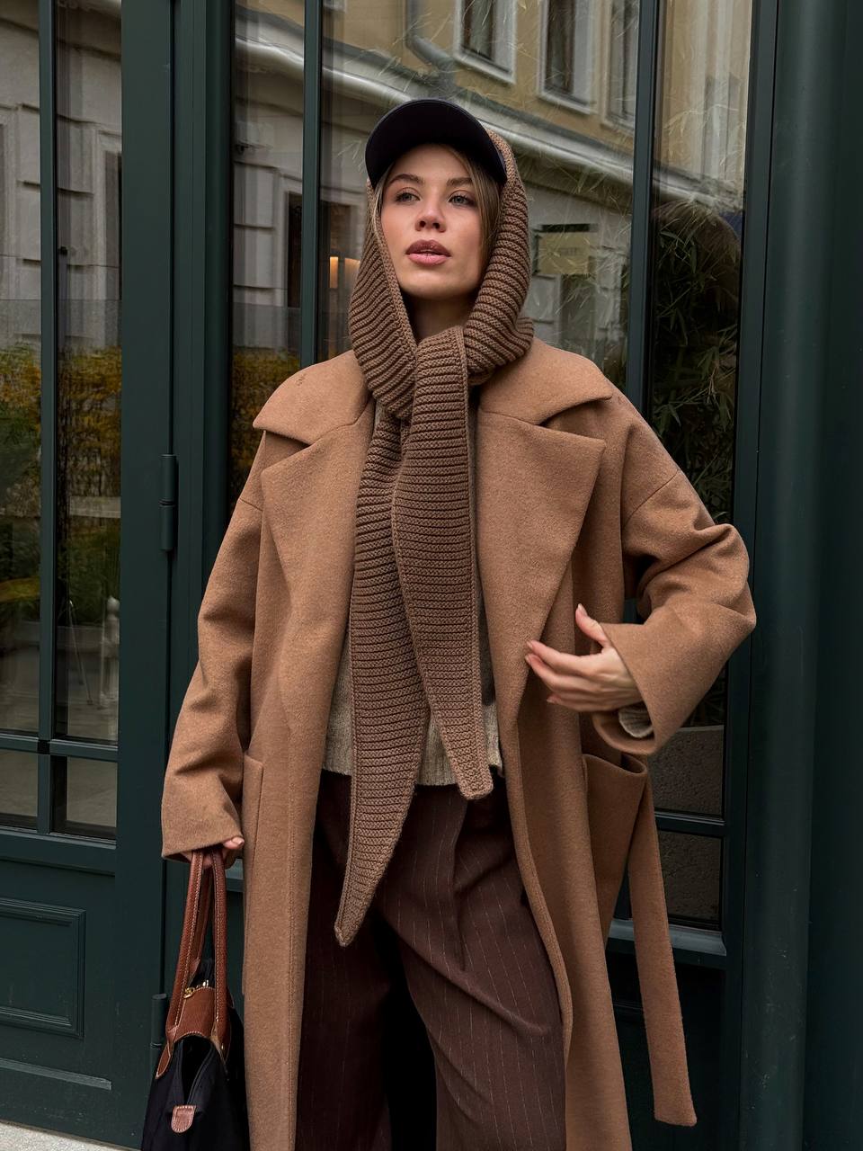 Капюшон-шарф, кофейный