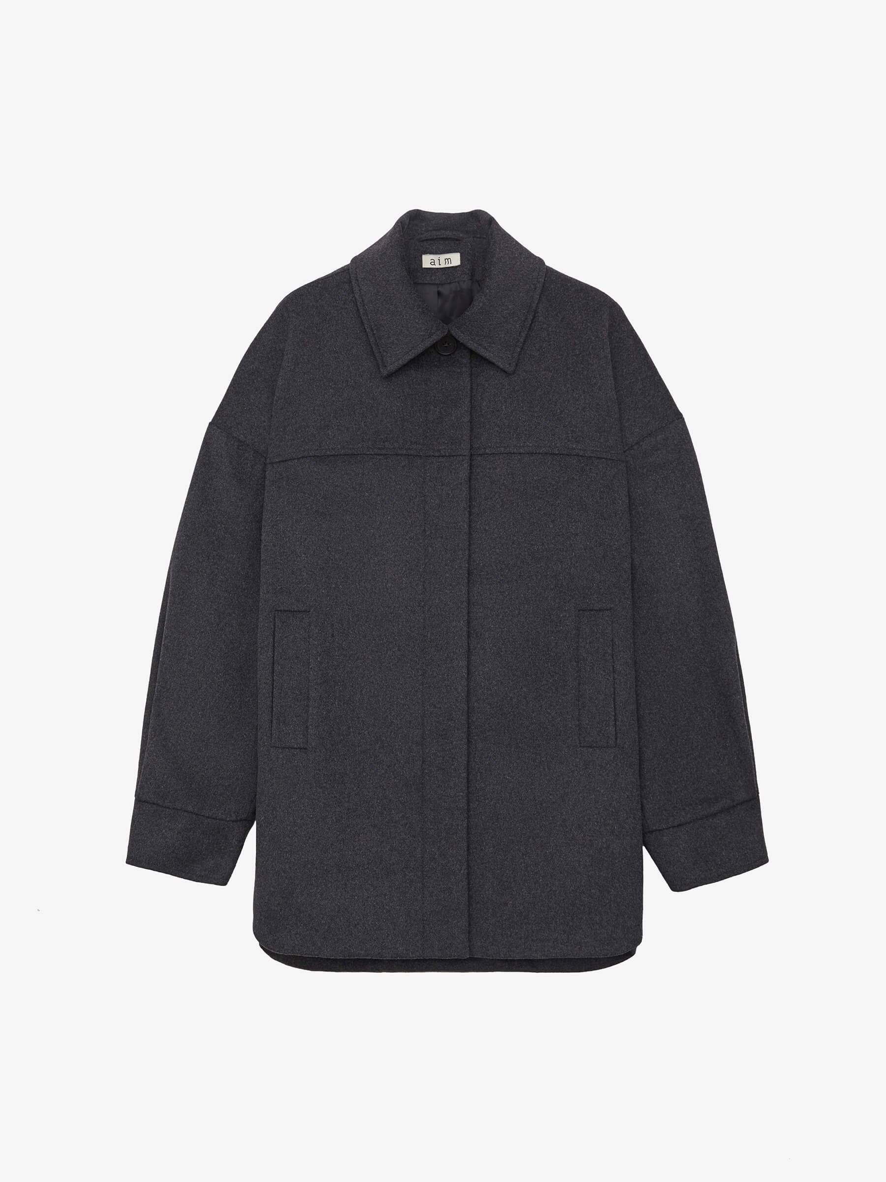 Пальто рубашечного кроя с потайной застежкой XS, тёмно-серый - фото 1