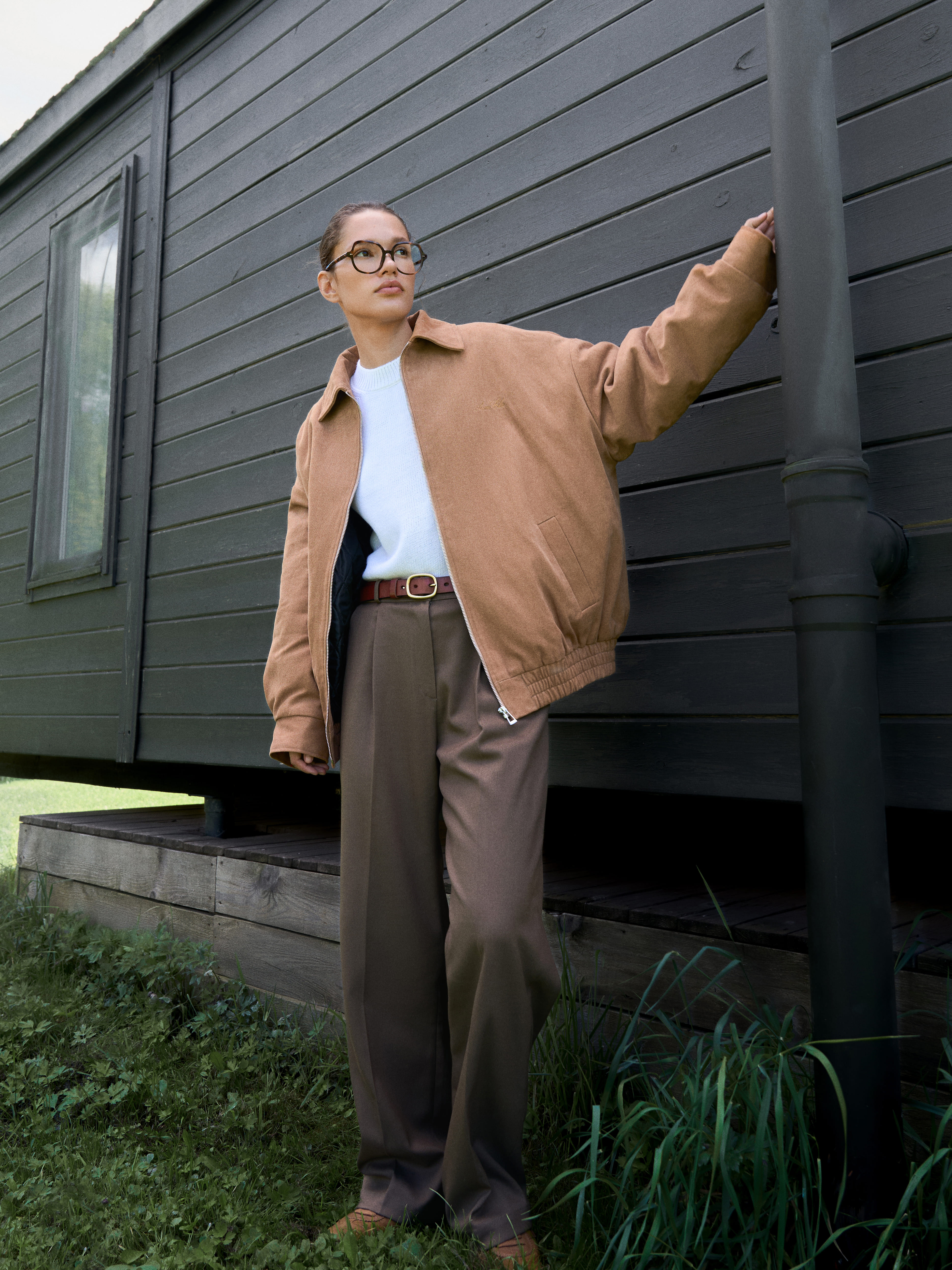 

Бомбер утепленный из денима с вышивкой 0207 M/L, терракотовый, Терракот