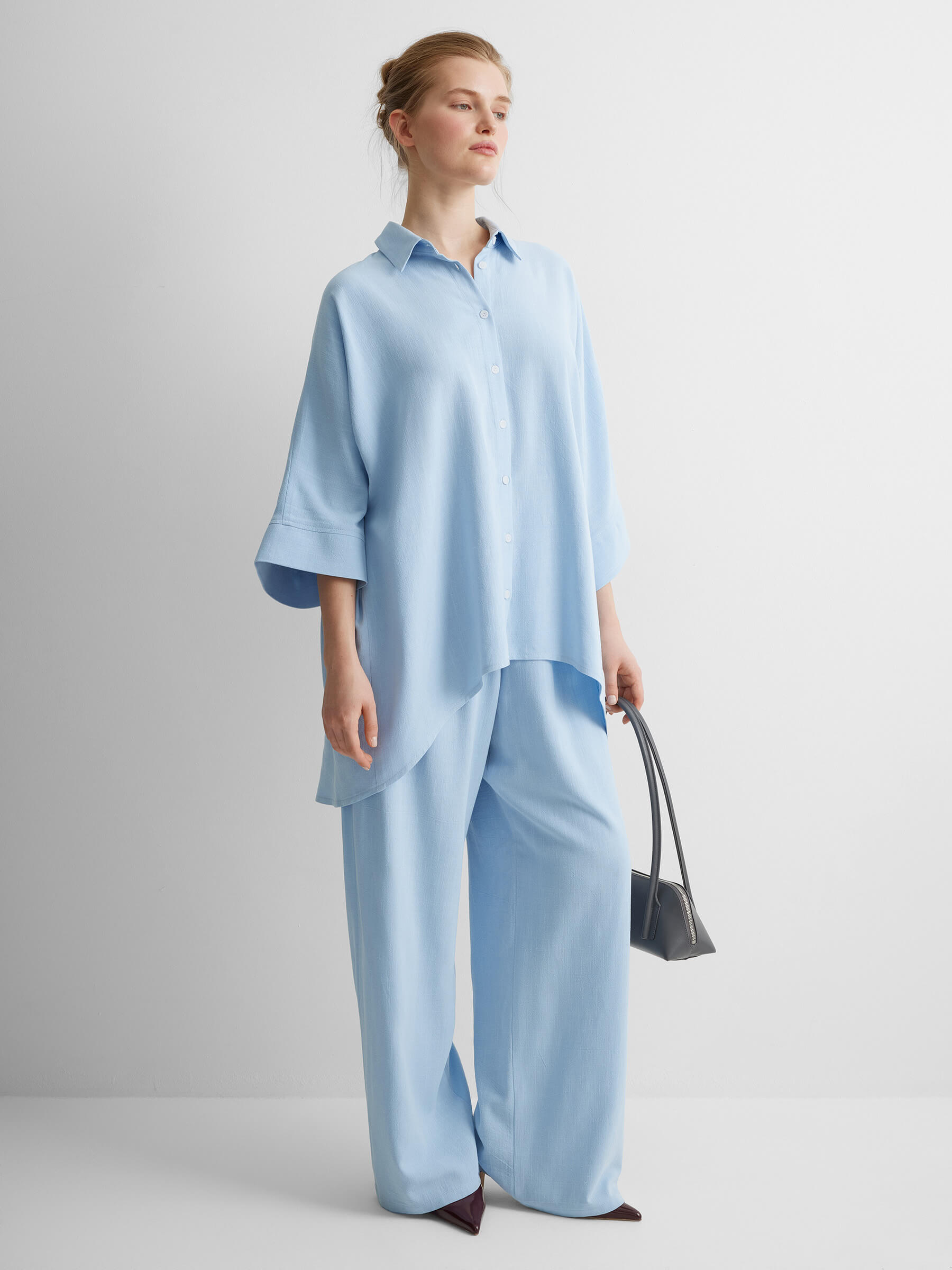 Костюм изо льна 0222 XS/S, голубой