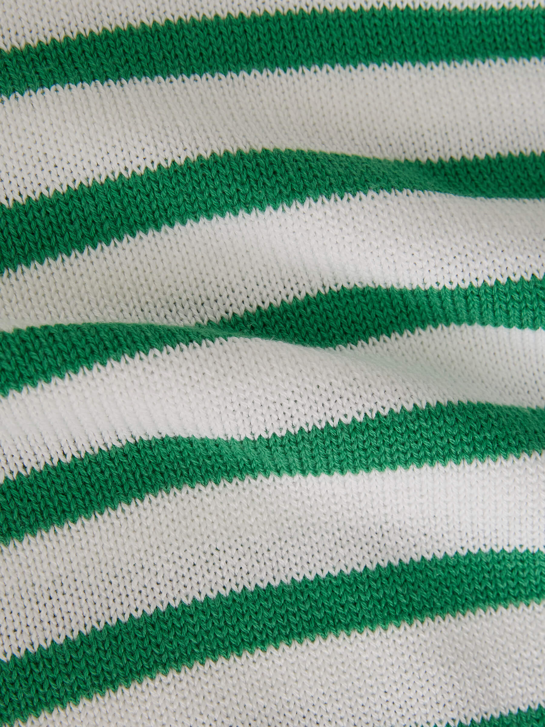 Джемпер из хлопка в полоску, бело-зеленый - фото 7