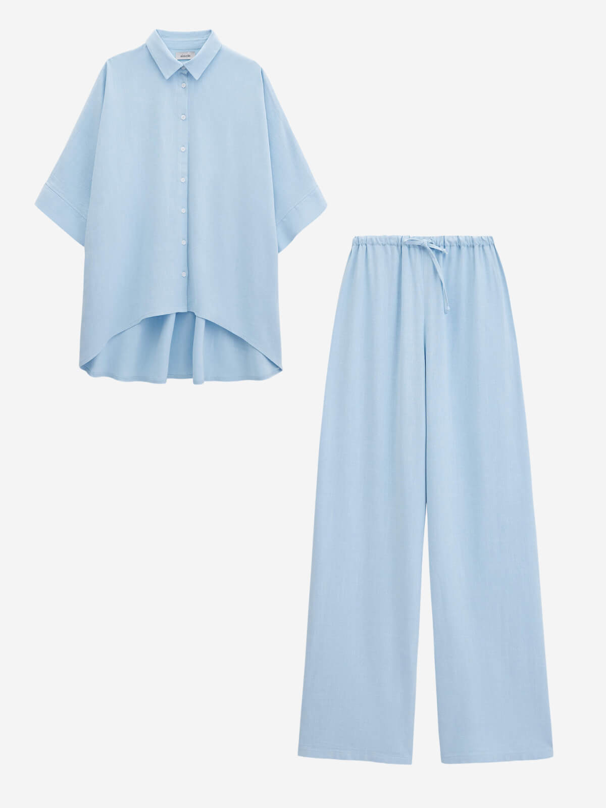 Костюм изо льна 0222, голубой