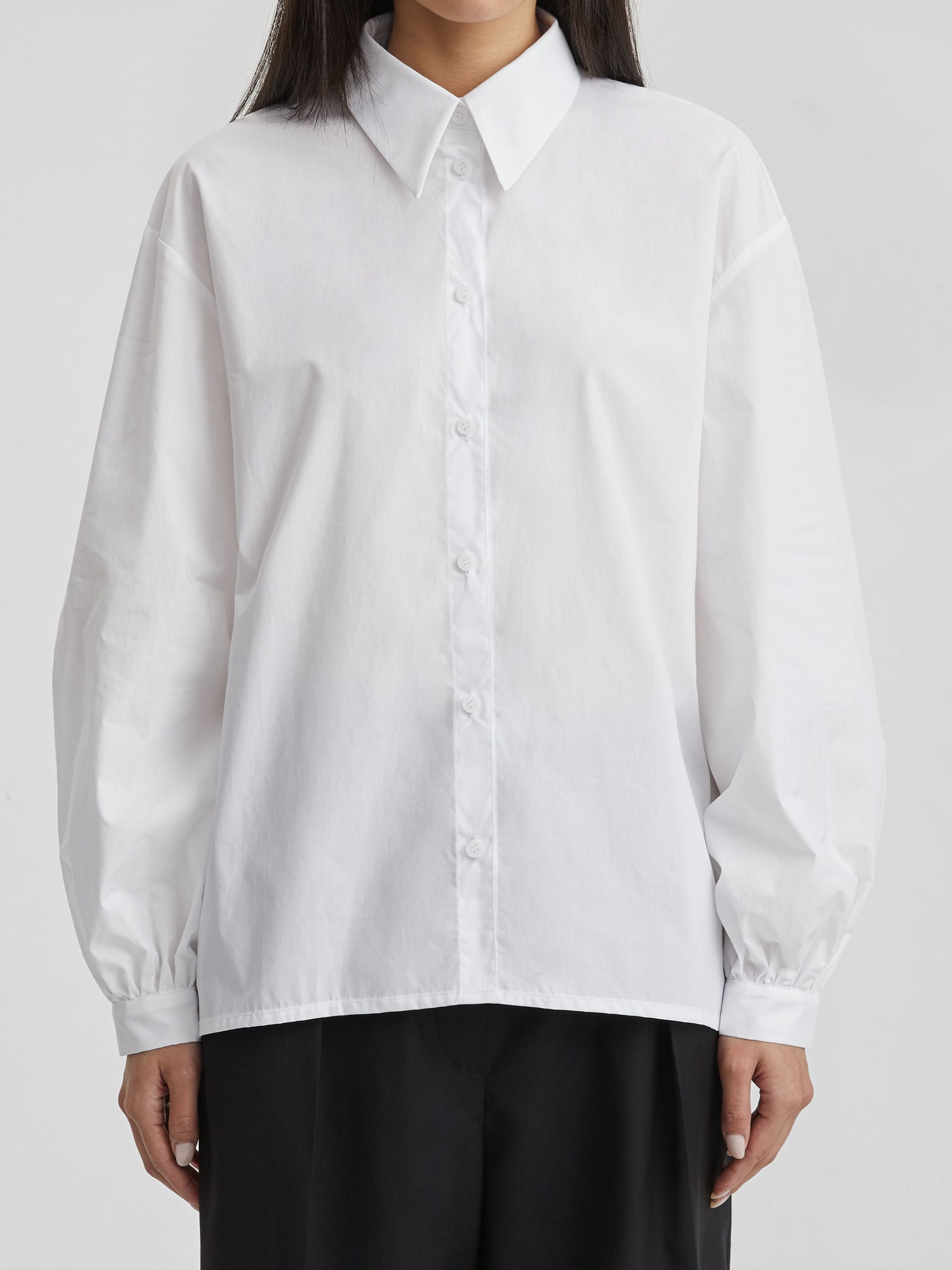 Рубашка с объемными рукавами M, белый - фото 3