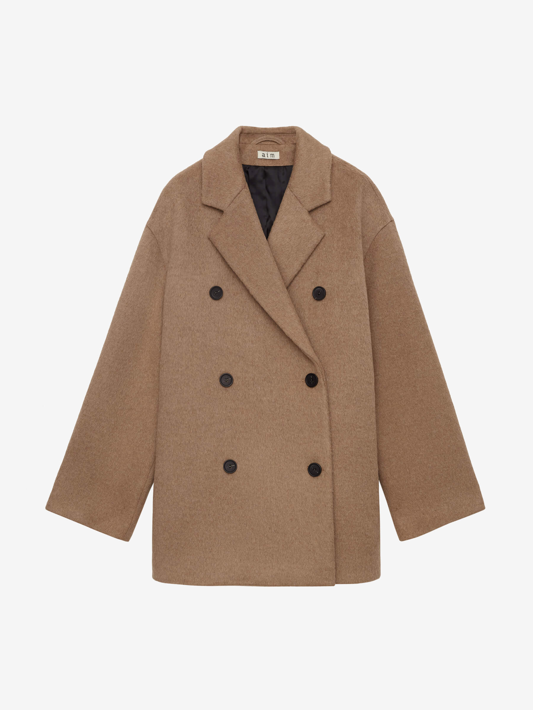 Пальто двубортное укороченное XS, коричневый - фото 1