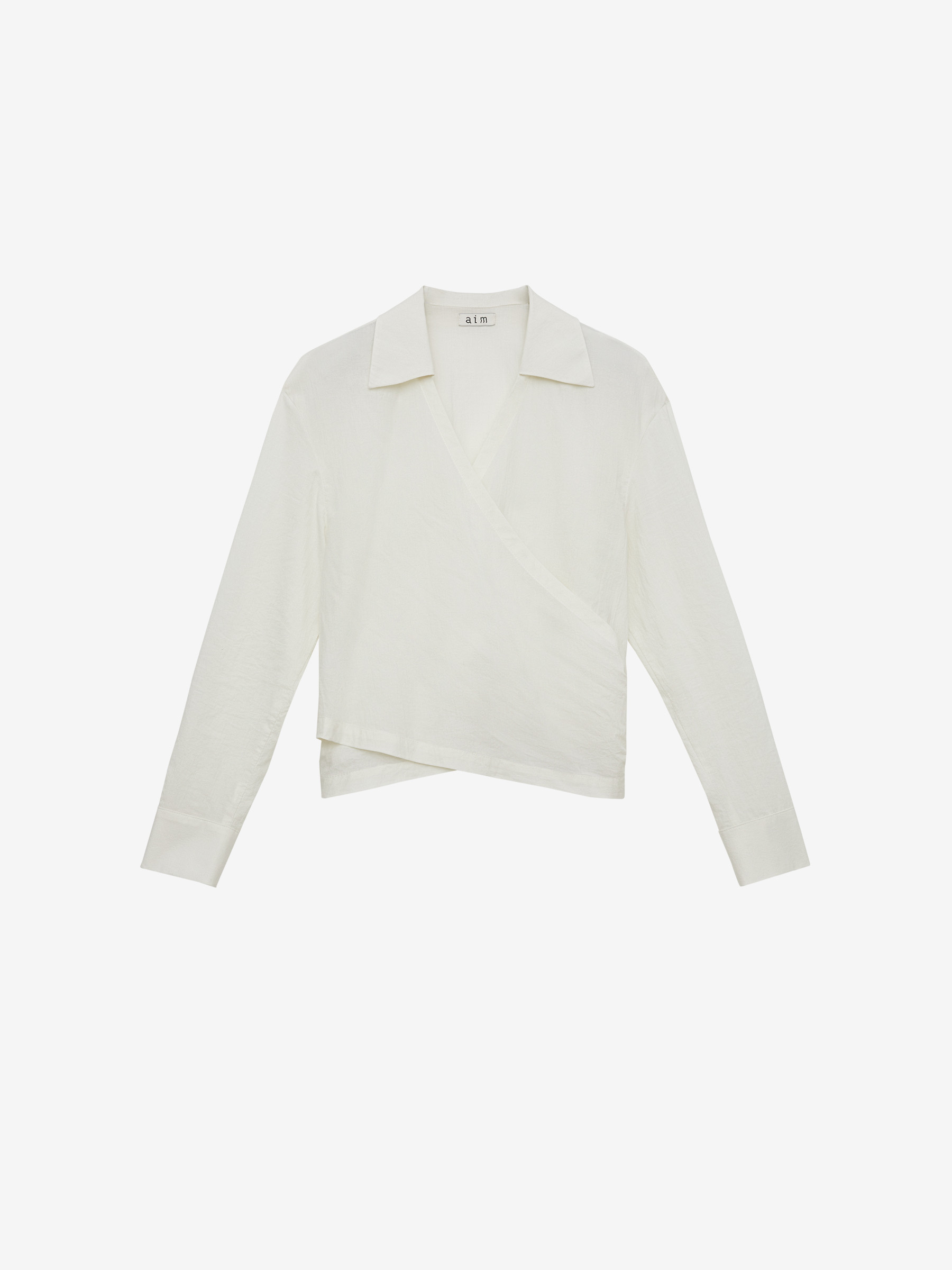Блуза из легкого хлопка с запахом XS, молочный - фото 6