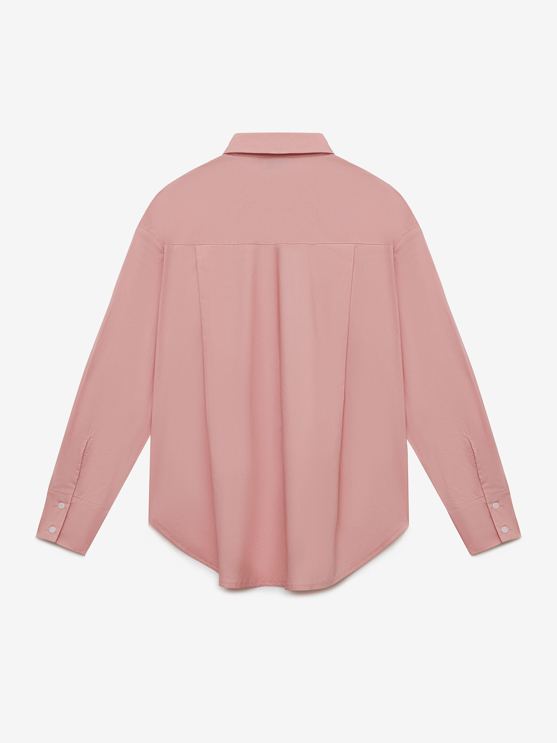Рубашка свободного кроя с защипами M/L, розовый - фото 8
