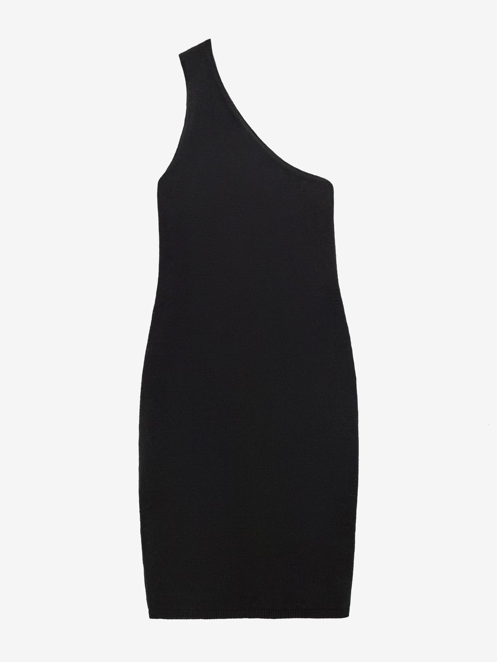 Платье трикотажное ассиметричное, черный