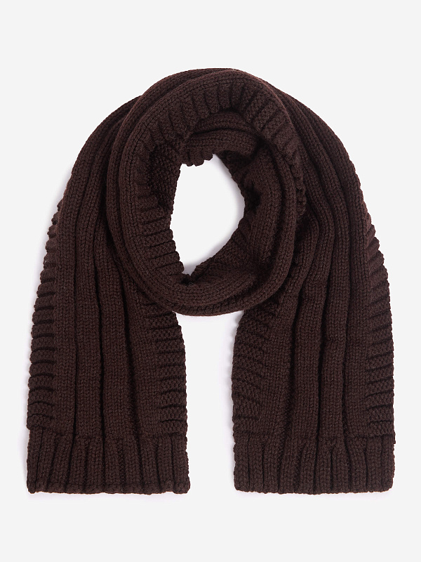 Шарф фактурной вязки, шоколад, фото 1