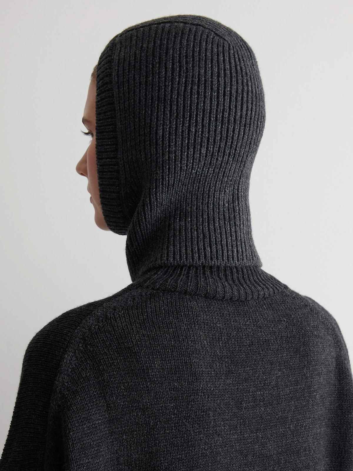 Капор из шерсти, антрацит