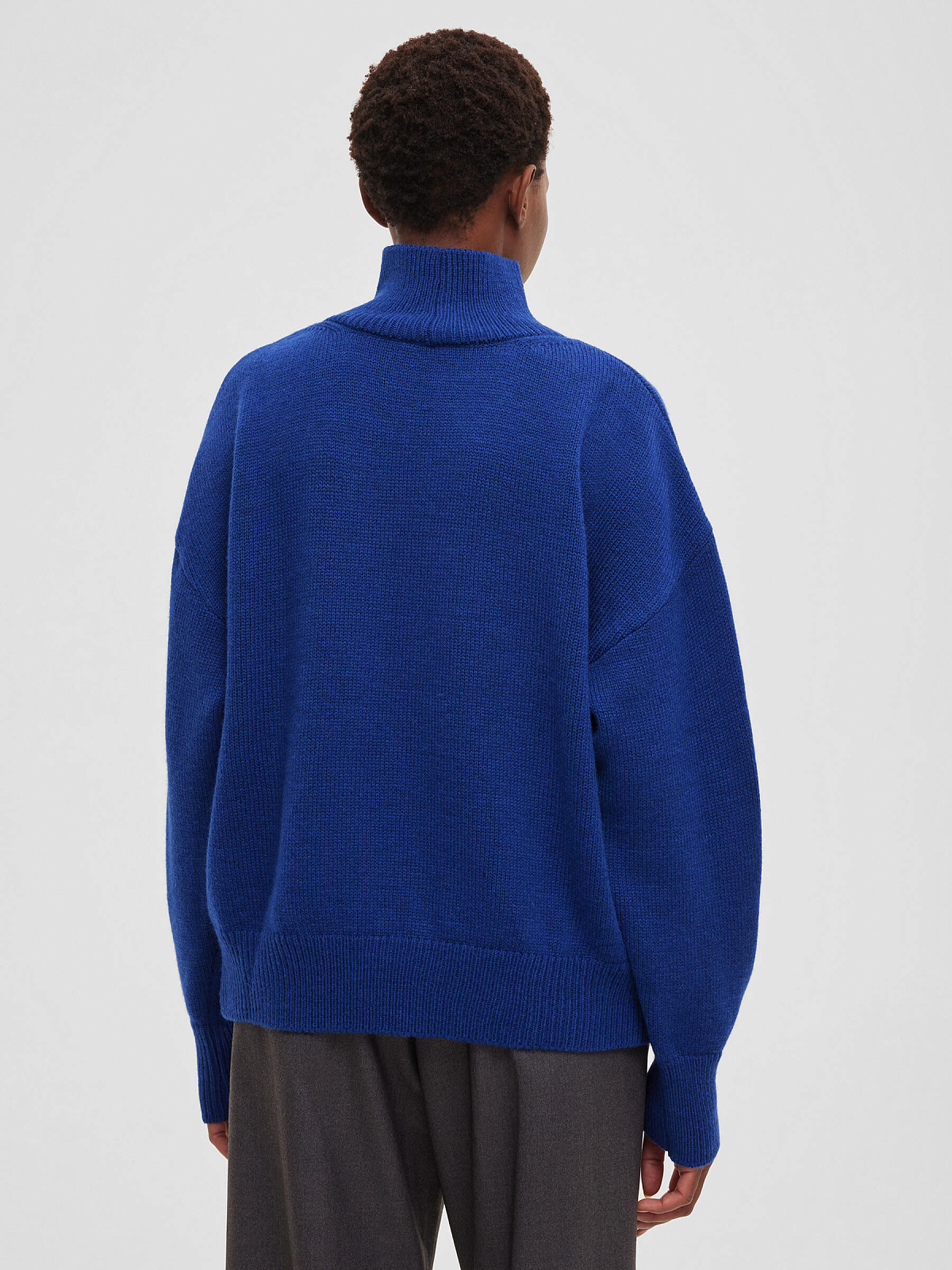 Свитер свободного кроя, синий