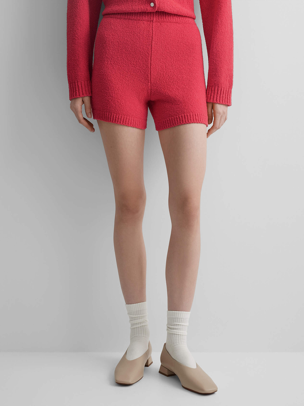 Шорты из хлопка букле, красный