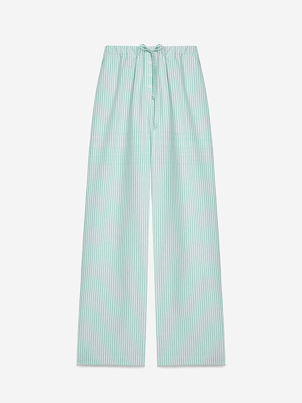 Брюки из хлопка на резинке в полоску, фото 1