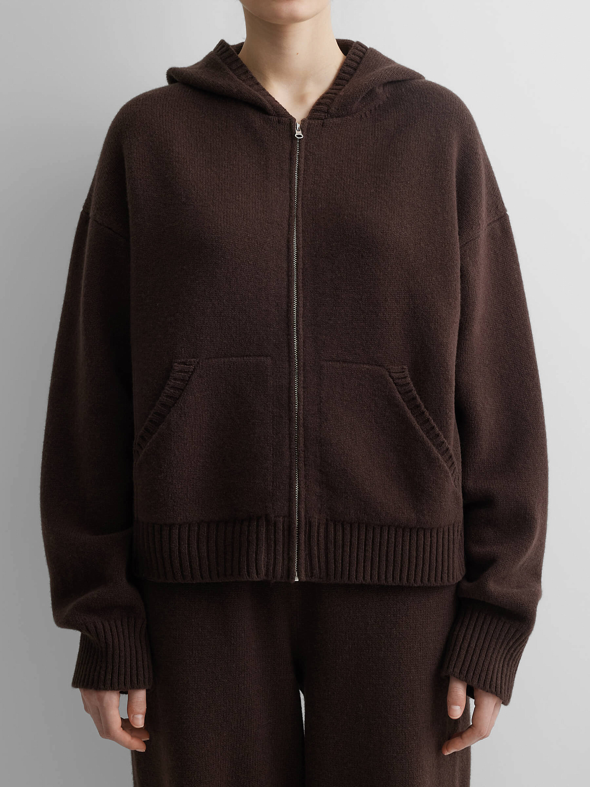 Худи из 100% мериноса, коричневый