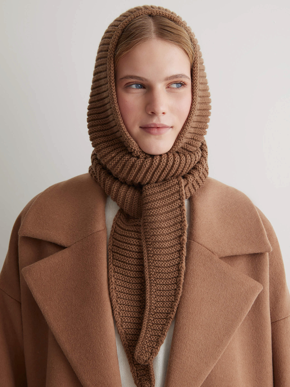 Капюшон-шарф, кофейный