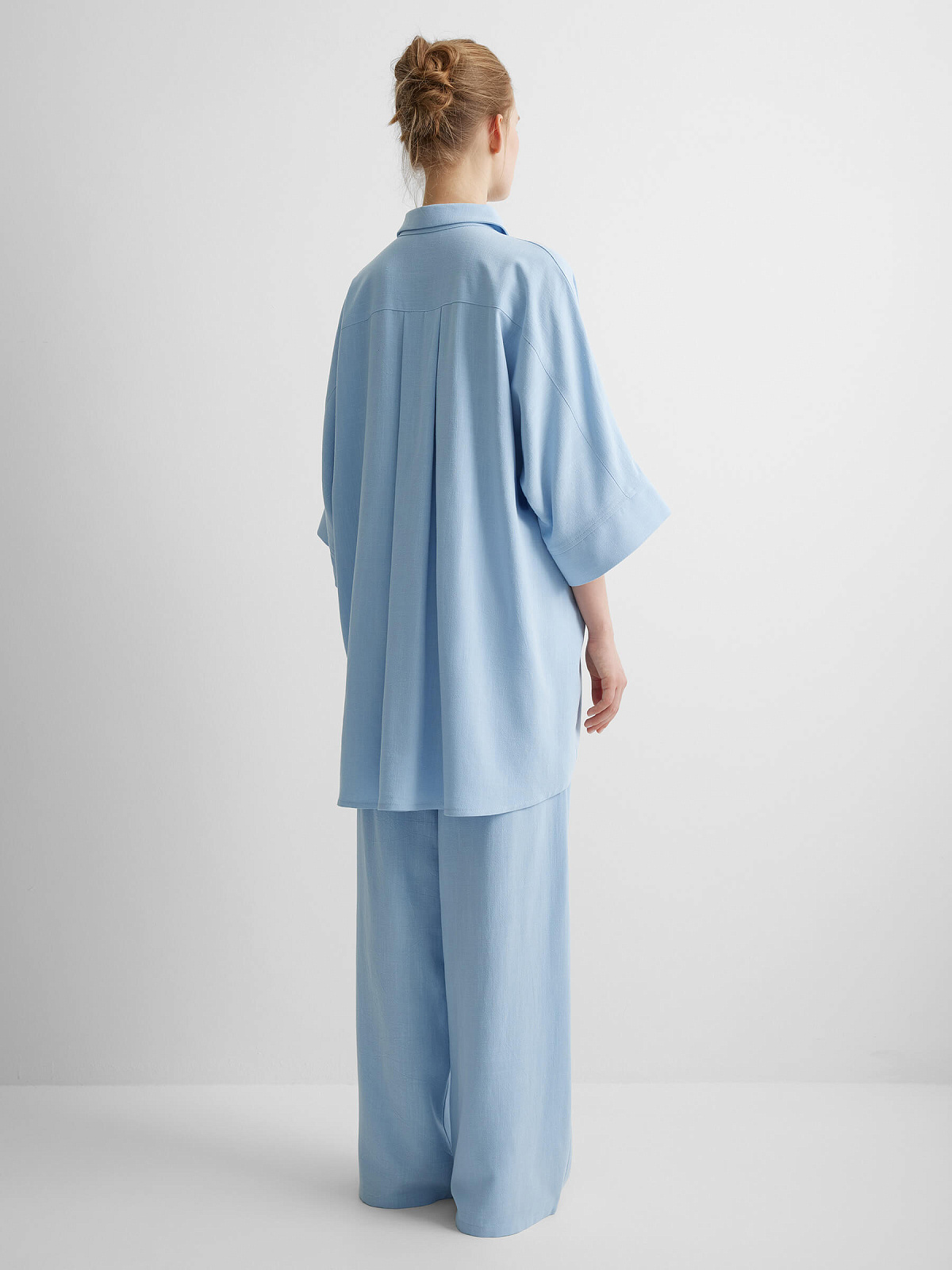 Костюм изо льна 0222, голубой