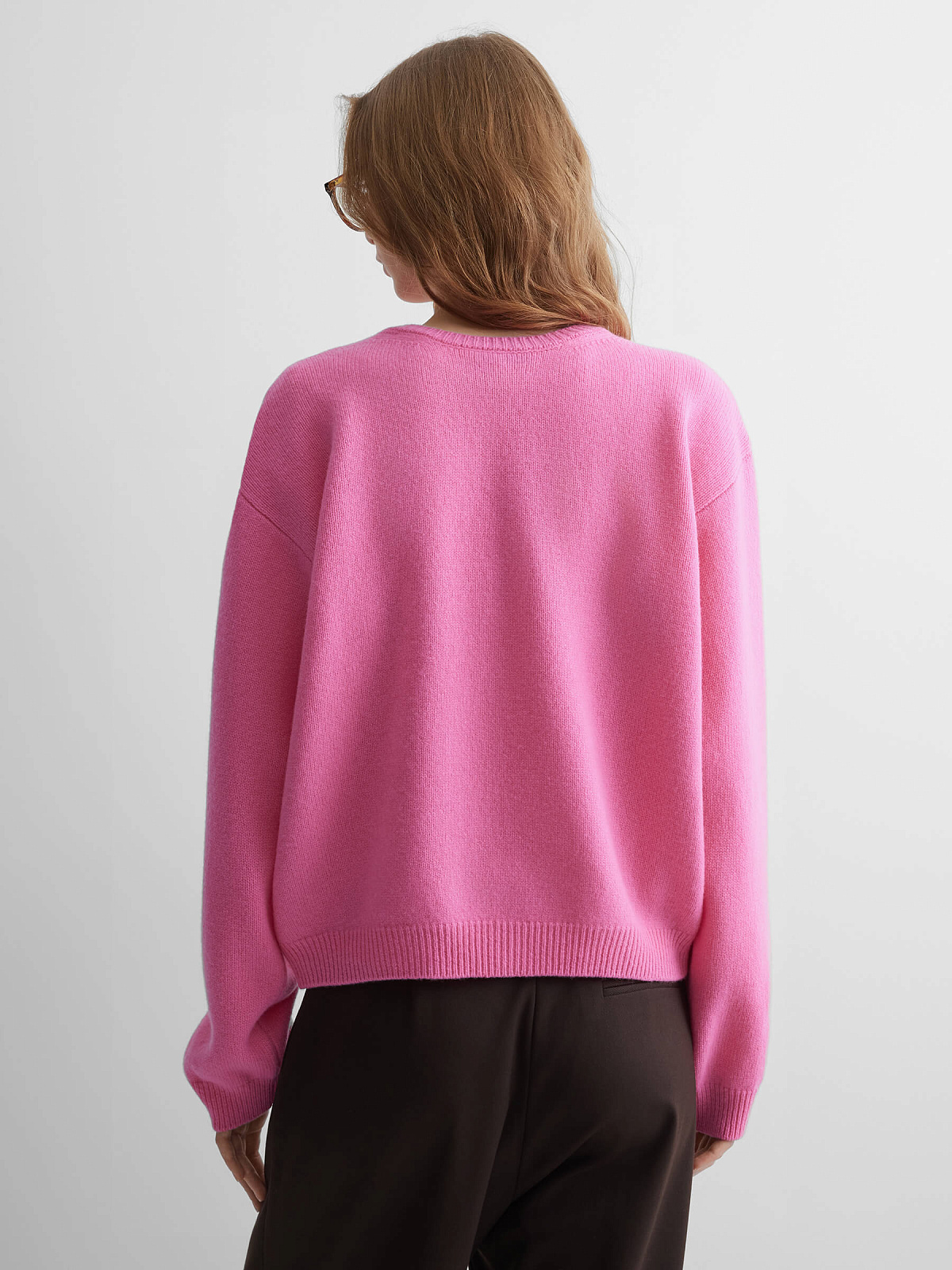 Джемпер свободного кроя из 100% мериноса, розовый