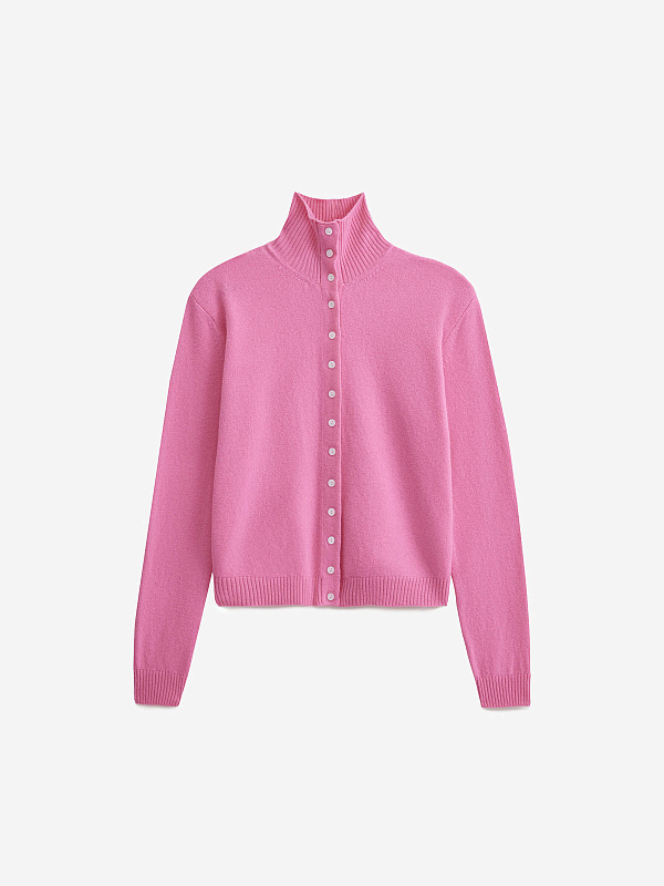 Кардиган с высоким воротником из 100% мериноса, фото 1