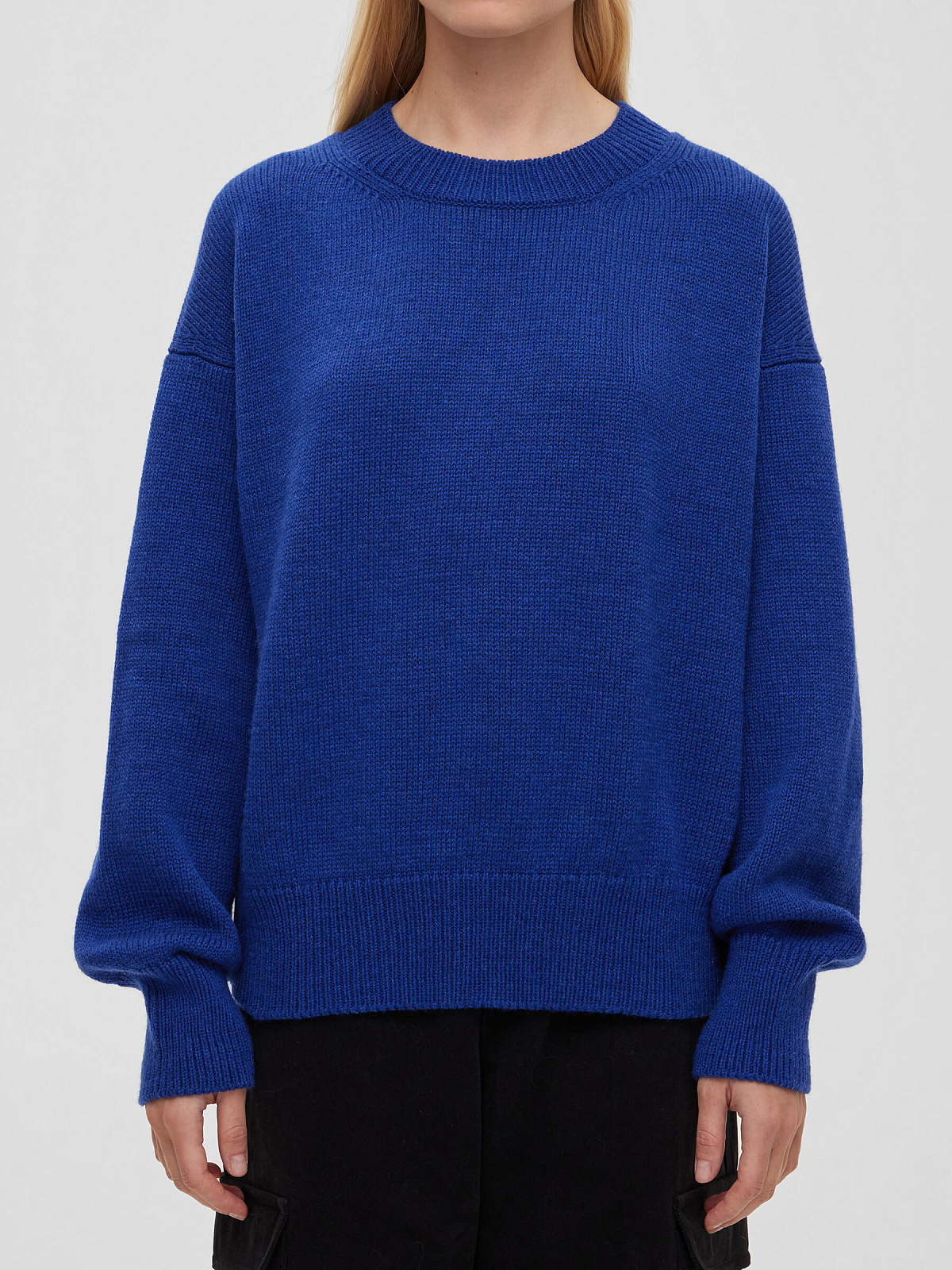 Джемпер свободного кроя, синий