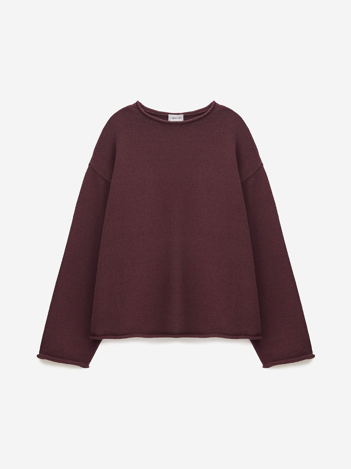 Джемпер из хлопка букле объёмный, сливовый