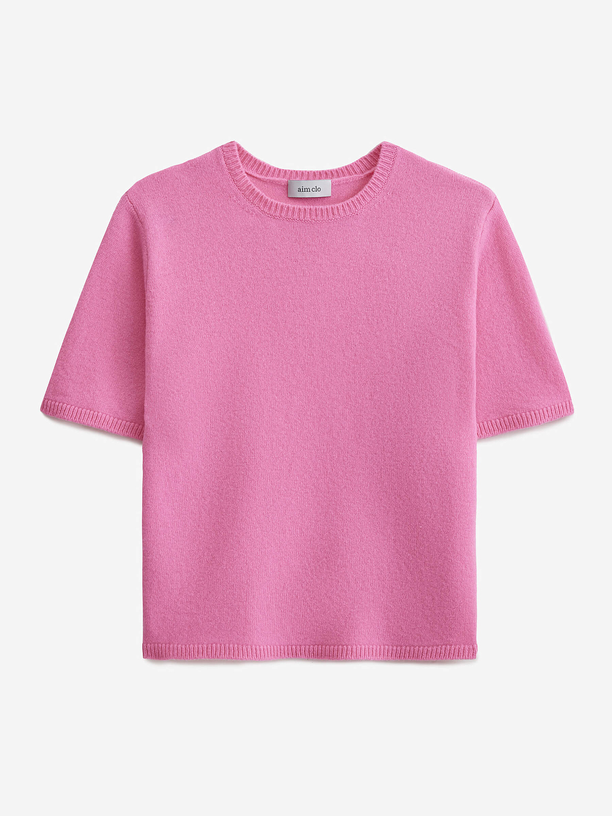 Джемпер с коротким рукавом из 100% мериноса, розовый