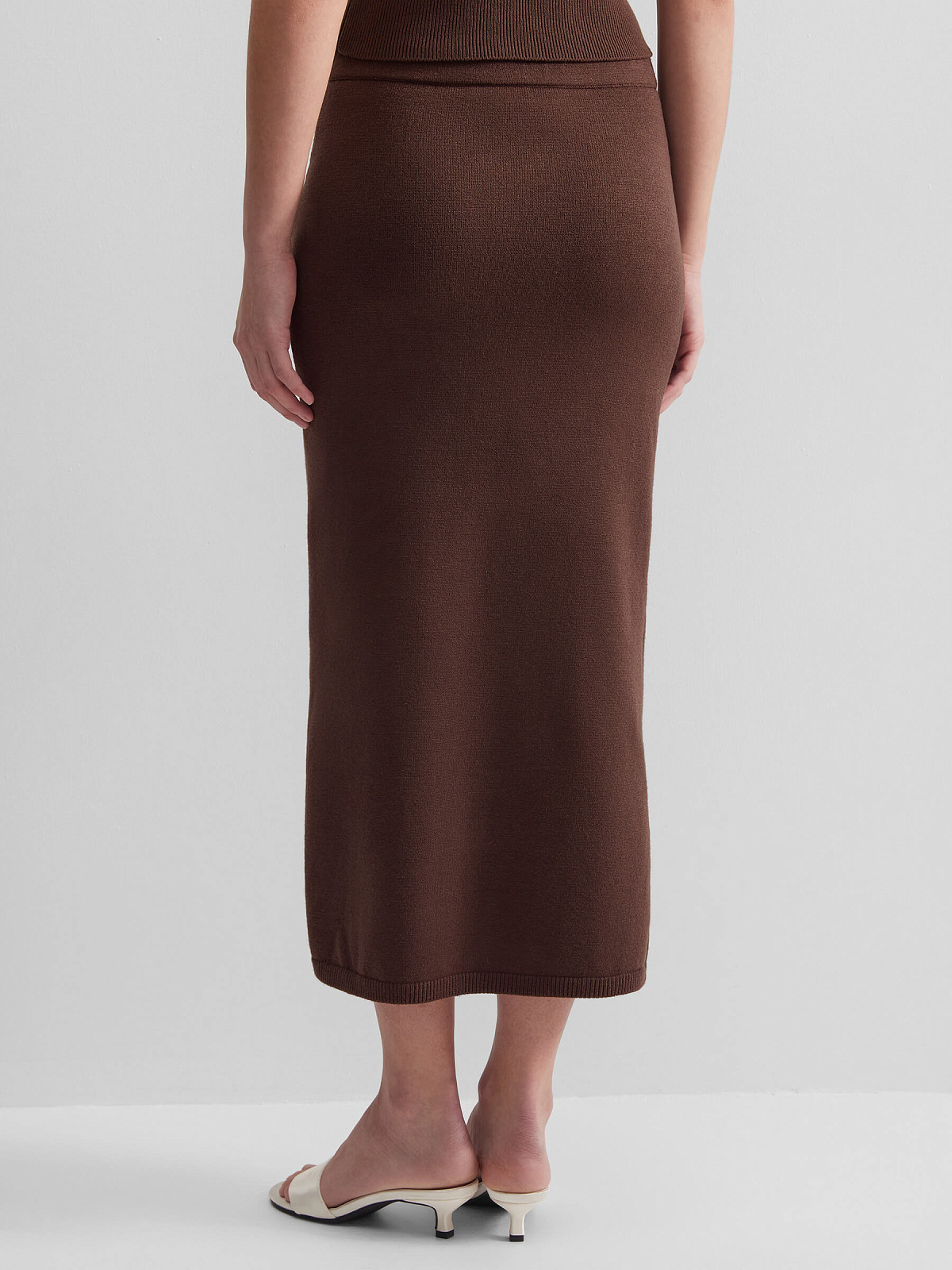 Юбка макси из вискозы, коричневый