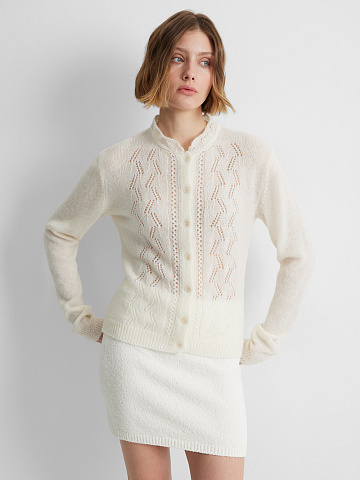 Кардиган из мохера с ажуром, фото 1