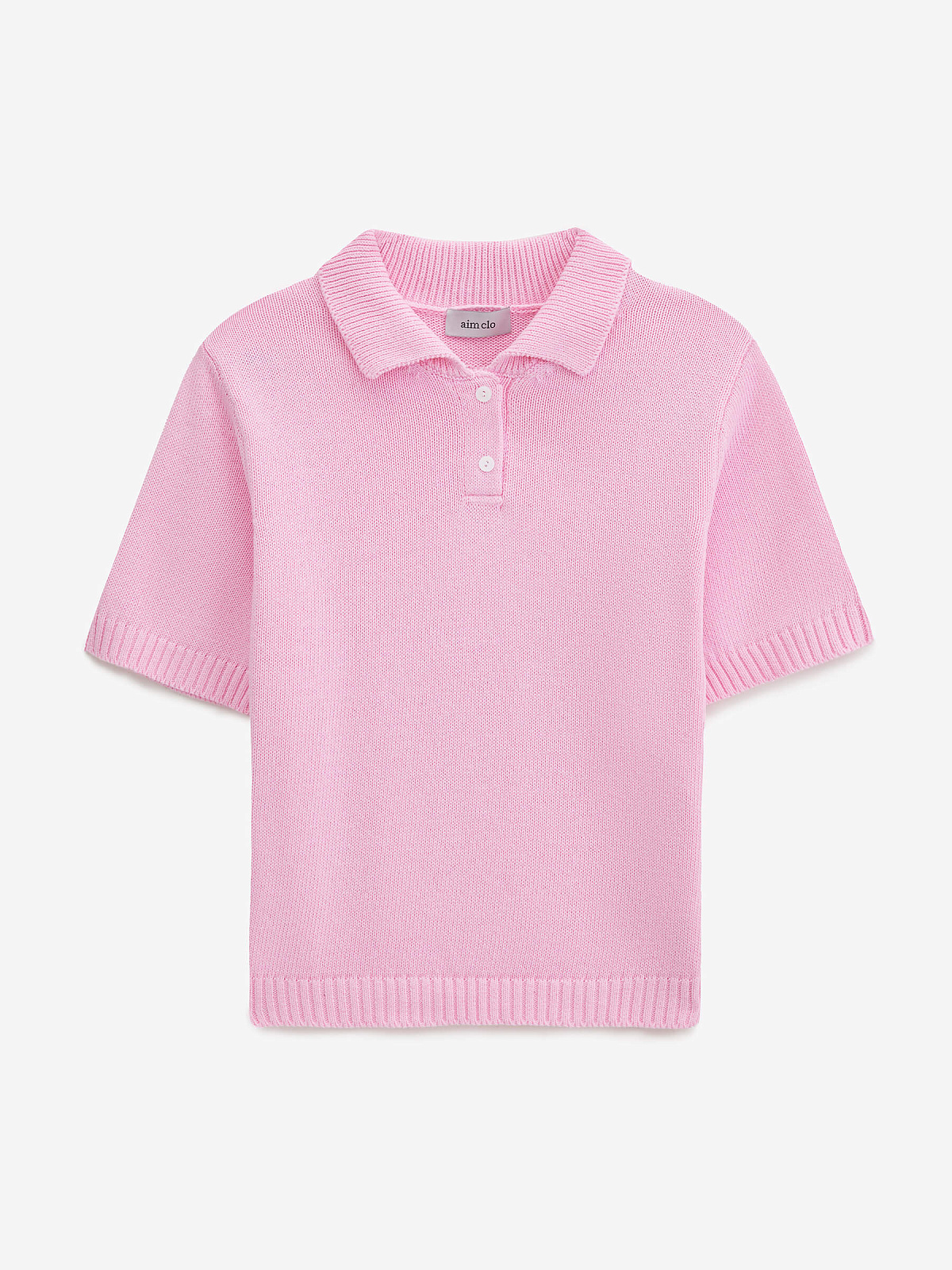 Поло с коротким рукавом из 100% хлопка, розовый