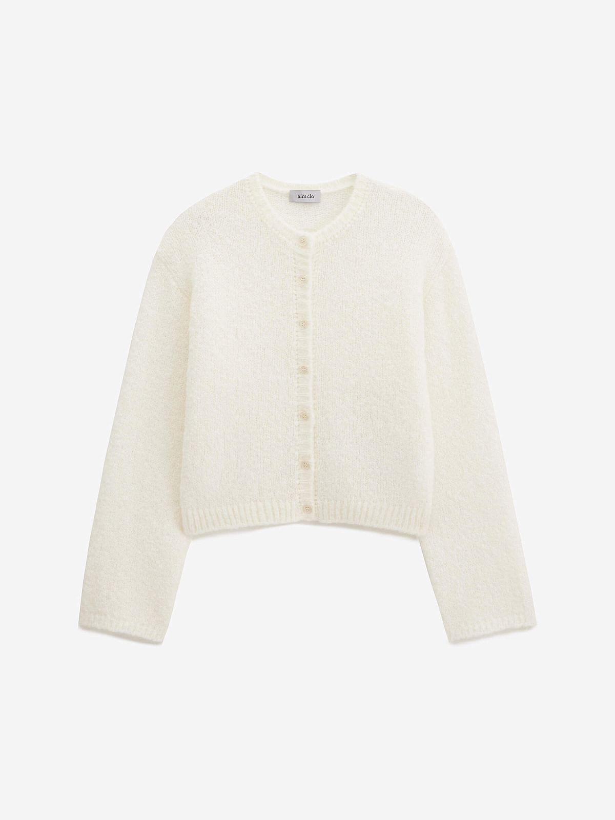 Кардиган на пуговицах из мохера, белый