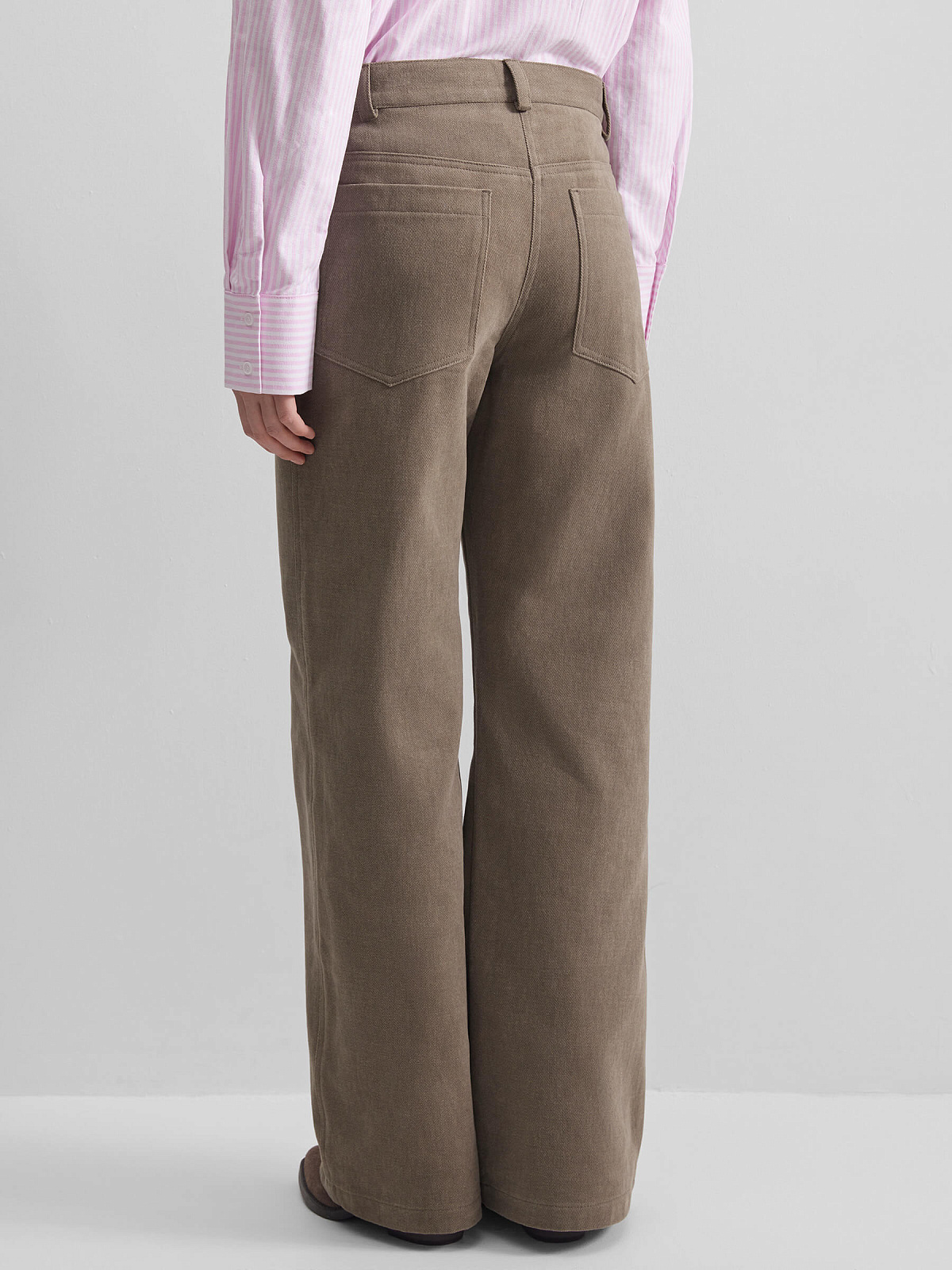 Брюки клеш из денима 0219, хаки