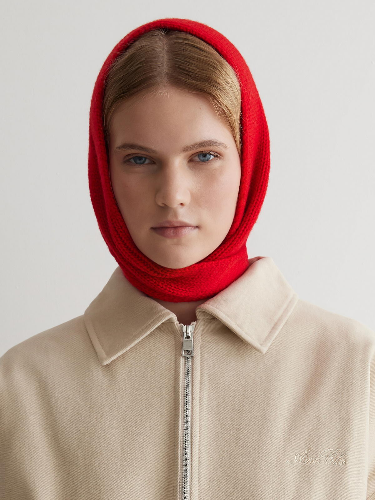 Косынка из шерсти, красный