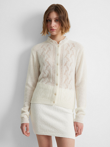 Кардиган из мохера с ажуром, фото 2