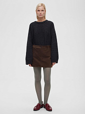 Юбка-мини из вельвета 0162, коричневый