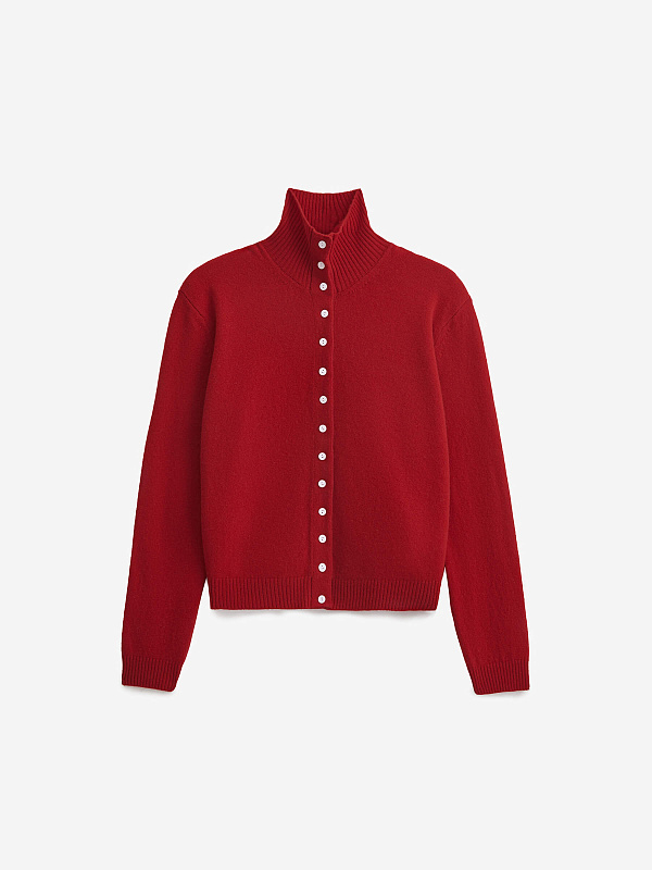 Кардиган с высоким воротником из 100% мериноса, фото 1