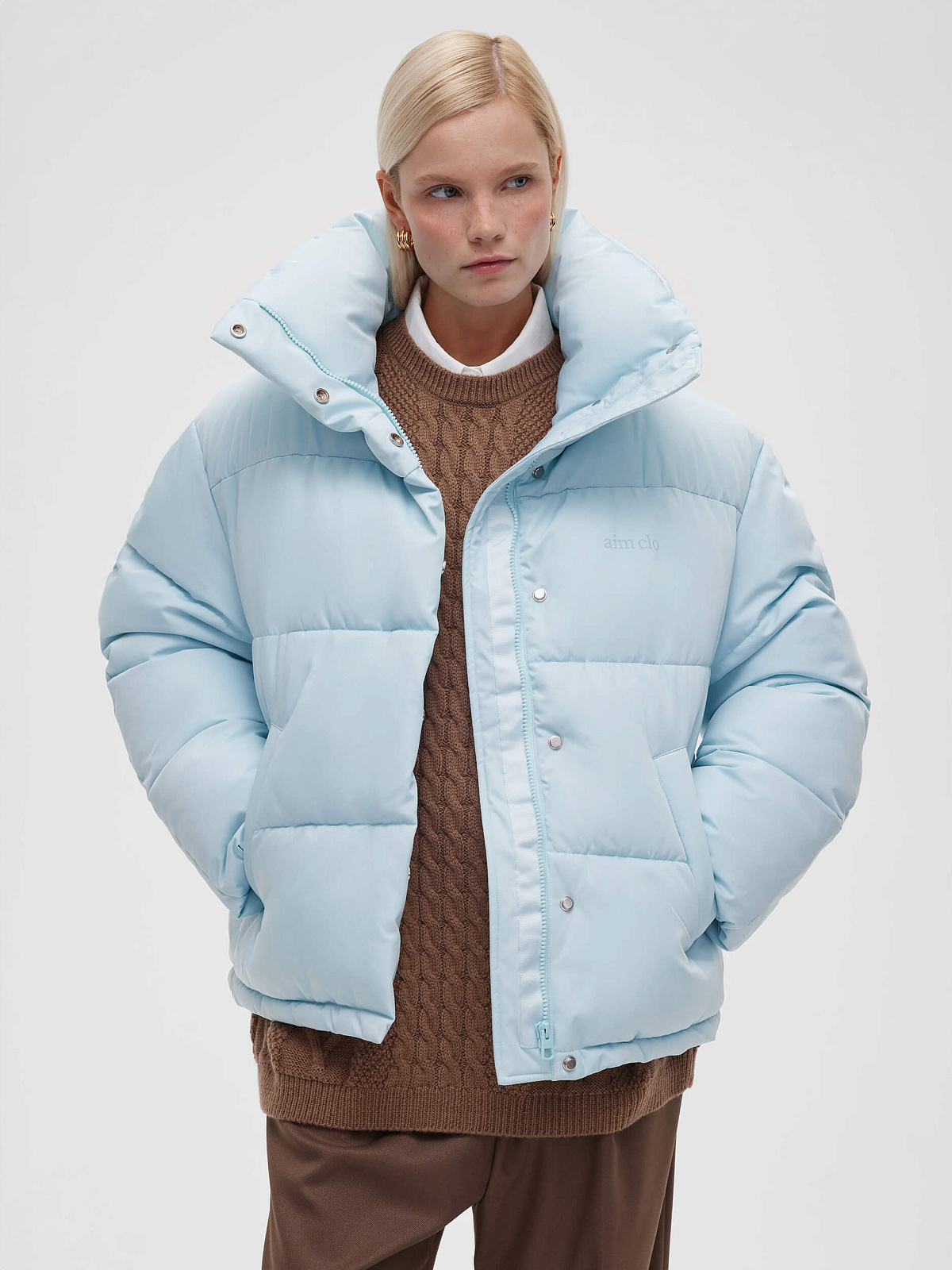 Куртка укороченная 016, голубой