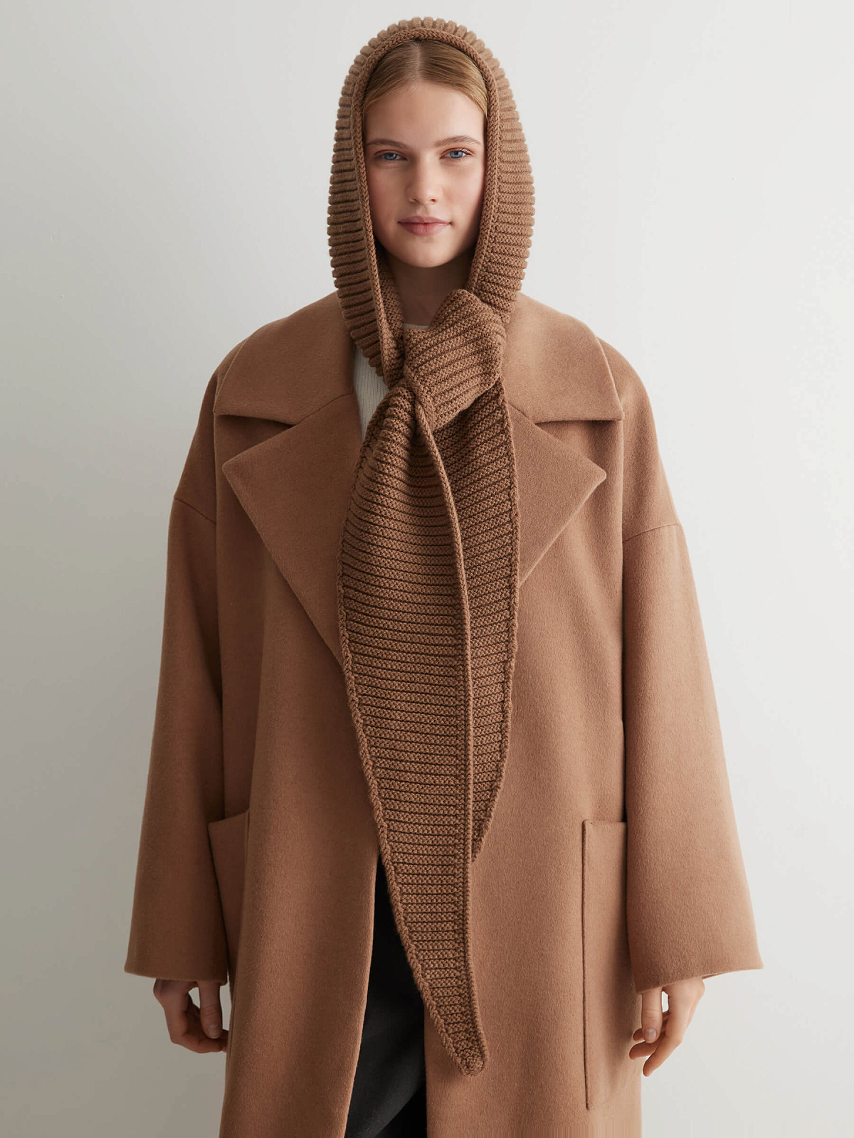 Капюшон-шарф, кофейный