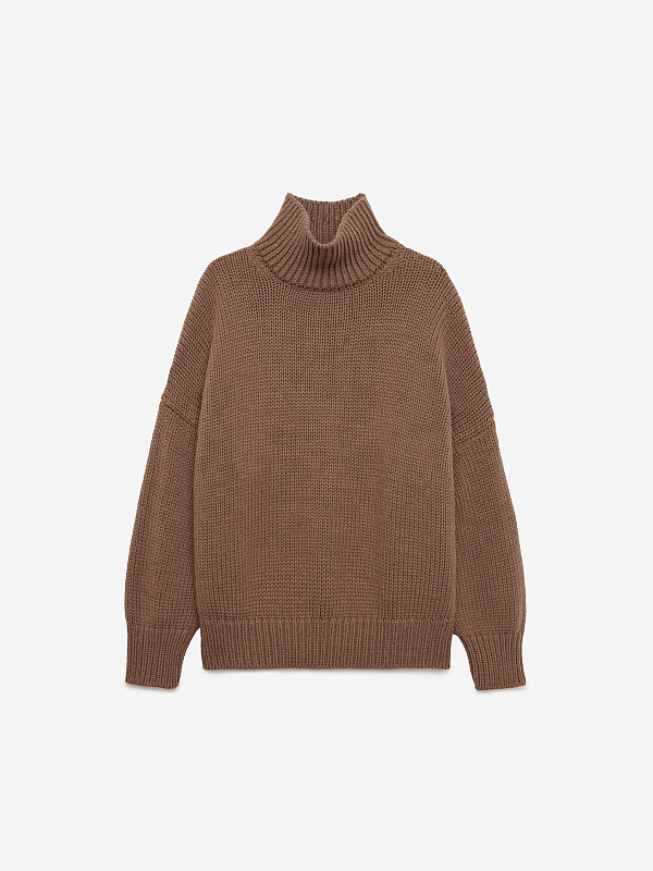 Свитер свободного кроя крупной вязки, фото 1