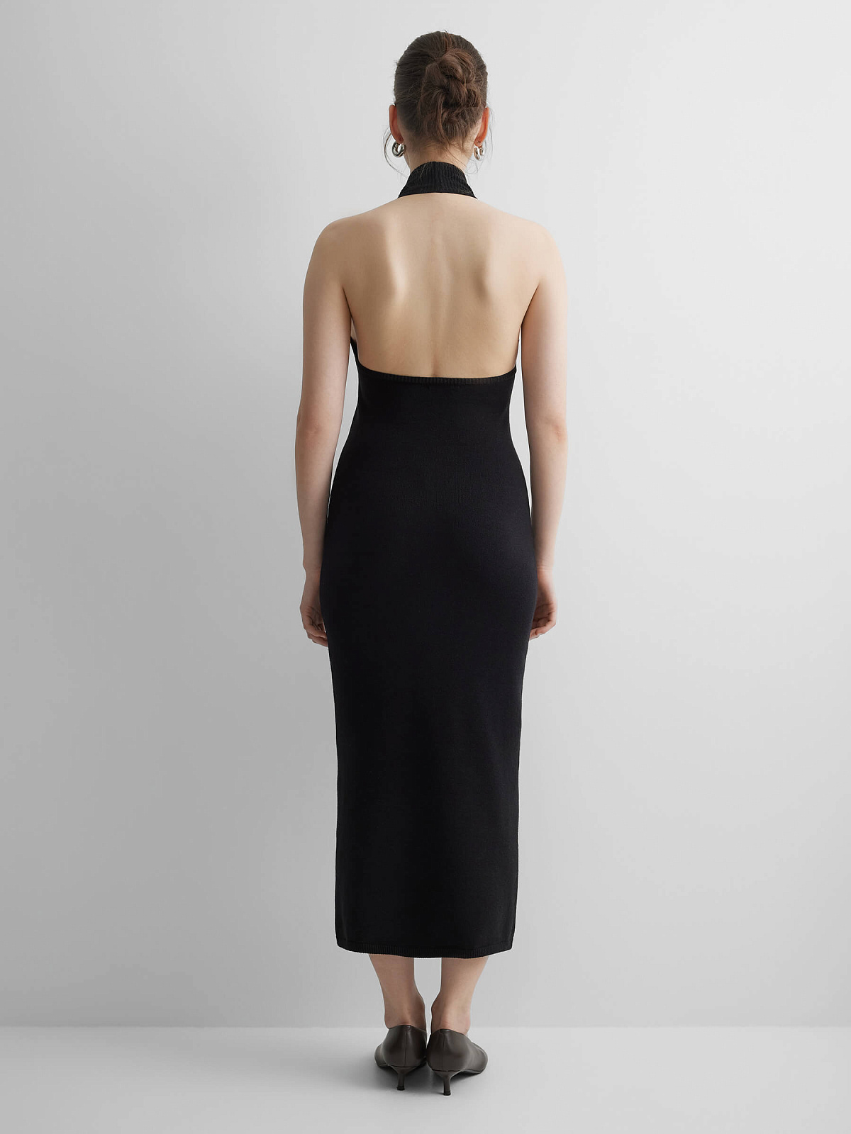 Платье макси из вискозы, черный